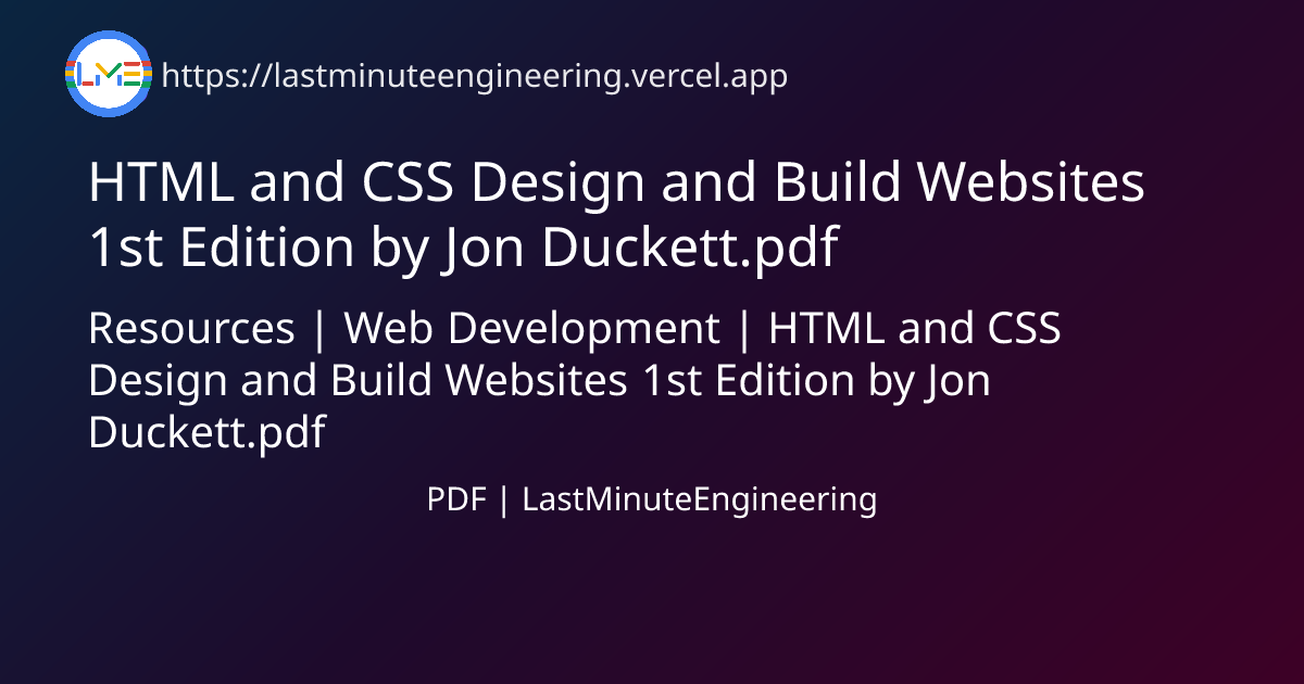 HTML and CSS Design and Build Websites 1st Edition by Jon Duckett.pdf ...